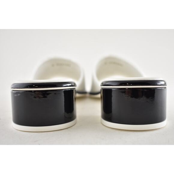 Chanel 24C White Black CHA NEL Letter Logo Mule Slide Block Heel Sandal 40 - Picture 16 of 16